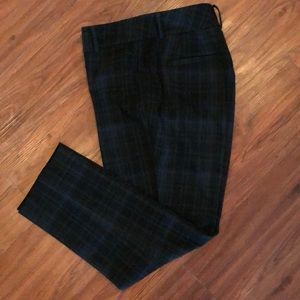 Hunter Green Curvy Plaid Ankle Pants